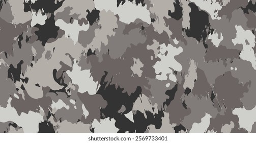 Abstract art splash seamless pattern. Classic hunting camouflage. Army camo. Grunge hunting camouflage background. Abstract camo. Digital camouflage pattern.