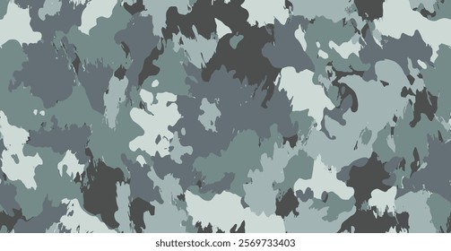 Abstract art splash seamless pattern.  Army camo. Grunge hunting camouflage background. Abstract camo. Classic hunting camouflage. Digital camouflage pattern. 