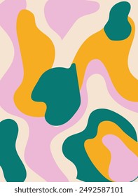 Abstract Art Splodge modern shapes Matisse Artwork texture Swirls Ripples Multi Bright colour patch vector Graphic Tee t-shirt marble fashion minimal lines wavy  