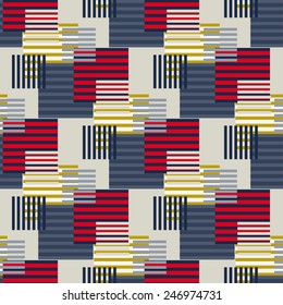 Abstract art stripped geometric seamless pattern. Modern colorful background texture. Lines, stripes