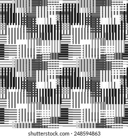Abstract art stripped geometric seamless pattern. Modern monochrome background texture. Lines, stripes