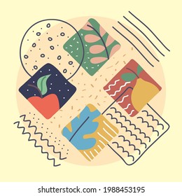 abstract art style set icons