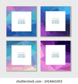 Abstract Art Styles. Decorative triangular vector template frames. Those photo frames you can use for kids picture, funny photos, card and memories. Scrapbook design concept. Insert your picture.