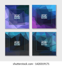 Abstract Art Styles. Decorative triangular vector template frames. Those photo frames you can use for kids picture, funny photos, card and memories. Scrapbook design concept. Insert your picture.