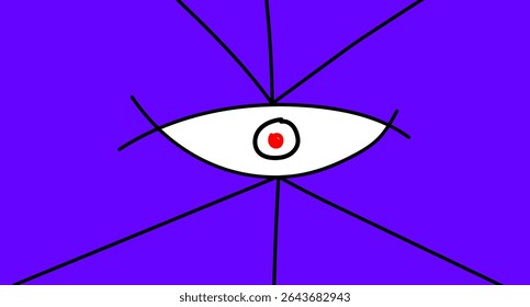 Abstract art of surveillance threat, an anonymous eye tracking everyone.