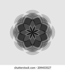 Abstract art symbol. Geometric icon. Black and white multiply shapes. Flat design element, for poster, flyer, cover, brochure, banner. Easy to edit. Vector illustration - EPS10.