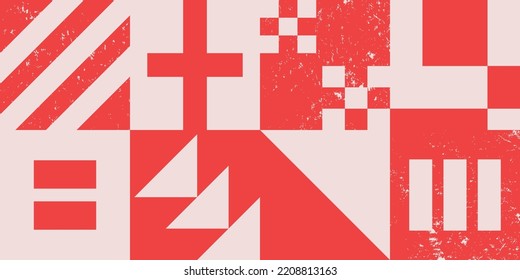 Abstract art or symbol with simple bold geometric shape rectangle, square, line, negative space. Useful for web background, poster art design, magazine front page, hi-tech print, cover artwork.
