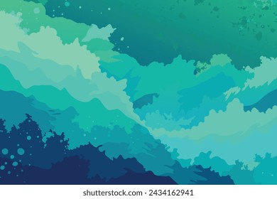 Abstract art teal blue green gradient paint background with liquid fluid grunge texture Background
