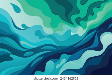 Abstract art teal blue green gradient paint background with liquid fluid grunge texture Background