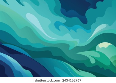 Abstract art teal blue green gradient paint background with liquid fluid grunge texture Background