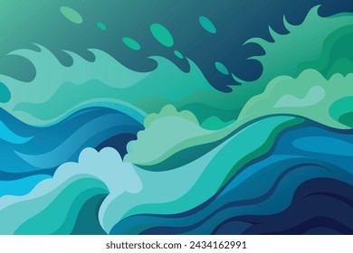 Abstract art teal blue green gradient paint background with liquid fluid grunge texture Background