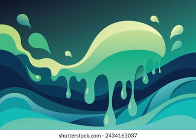 Abstract art teal blue green gradient paint background with liquid fluid grunge texture Background