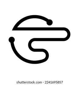 diseño vectorial de logotipo de tecnología de arte abstracto en colores blanco y negro