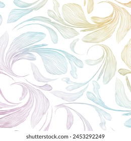 Abstract art template with geometric seamless pattern. Japanese background with colorful hand drawn line flower pattern vector. Floral decoration layout design in vintage style. 