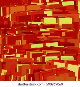 Abstract art texture. Red and yellow geometric retro pattern. Vector graphics