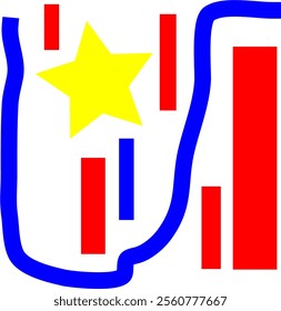 abstract art that idealizes the flag of cuba