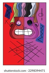  arte abstracto que cuenta sobre la lucha del juego de tic tac toe