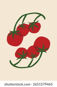 abstract art tomato elements illustration