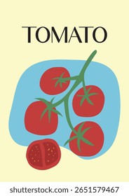 ilustração de elementos de tomate de arte abstrata