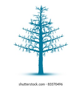Árbol de arte abstracto aislado en fondo blanco