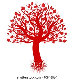 Abstract art tree isolated on white background