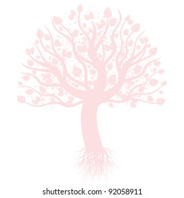 Abstract art tree isolated on white background