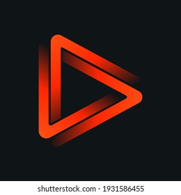 Abstract art triangle shape logo with black background. Design template icon. Brand Identity for business company, secure, technology, innovation, digital. Vector illustration