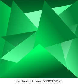  abstract art with triangles of various shades of green