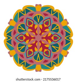 Abstract Art with Tribal Shape. Designed in Ikat, Aztec, Folk, Motif, Thai, Luxury Arabic Style. Ideal for Fabric Garment, Circle Carpet, Decorative elements. Vector Illustration.