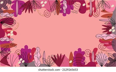 Abstract art tropical leaves background vector. Luxury wallpaper with watercolor, tropical leaf framed, palm leaf, flower,Vivid foliage, brush glitter.