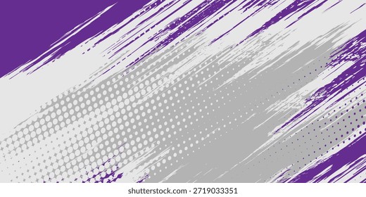 Abstract art using the main colors of purple, gray and white, with lines and small dots that create a sense of movement and energy that is free and natural, blending together perfectly.