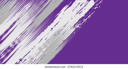 Abstract art using the main colors of purple, gray and white, with lines and small dots that create a sense of movement and energy that is free and natural, blending together perfectly. eps 10