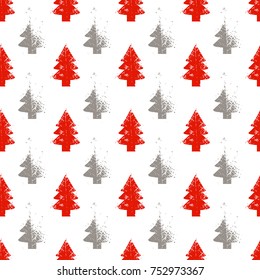 abstract art vector background. Christmas tree seamless pattern in modern geometry style. illustration for wrapping paper of fabric. concept winter background.
