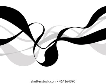 Abstract art vector. Abstract background with curvy, curved lines, shapes.