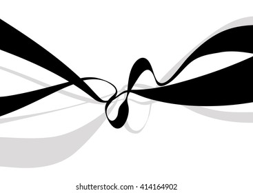 Abstract art vector. Abstract background with curvy, curved lines, shapes.