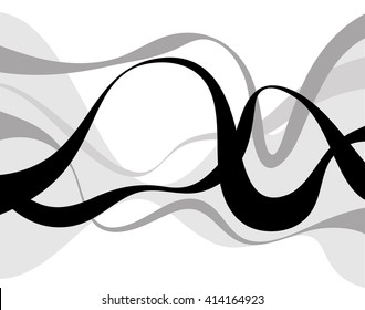 Abstract art vector. Abstract background with curvy, curved lines, shapes.