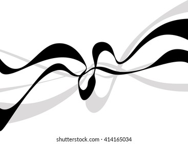 Abstract art vector. Abstract background with curvy, curved lines, shapes.