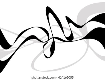 Abstract art vector. Abstract background with curvy, curved lines, shapes.