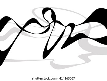 Abstract art vector. Abstract background with curvy, curved lines, shapes.
