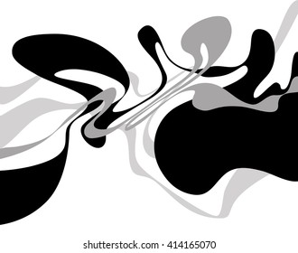 Abstract art vector. Abstract background with curvy, curved lines, shapes.