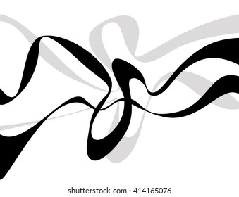Abstract art vector. Abstract background with curvy, curved lines, shapes.