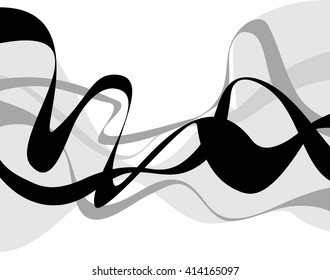 Abstract art vector. Abstract background with curvy, curved lines, shapes.