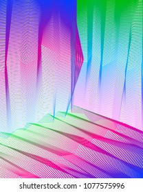 Abstract art vector background for modern trendy great design, line art surface textures, 3d dimensional space. Fantastic psychedelic trendy modern op art, optical dimensional illusion.
