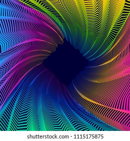 Abstract art vector background for modern trendy great design, line art surface textures, 3d dimensional space. Fantastic psychedelic trendy modern op art, optical dimensional illusion.