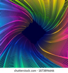 Abstract art vector background for modern trendy great design, line art surface textures, 3d dimensional space. Fantastic psychedelic trendy modern op art, optical dimensional illusion.