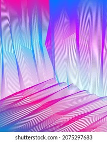 Abstract art vector background for modern trendy great design, line art surface textures, 3d dimensional space. Fantastic psychedelic trendy modern op art, optical dimensional illusion.