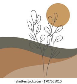 Abstract art, vector delicate leafy watercolor wallpaper. SSTKabstract