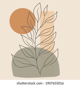Abstract art, vector delicate leafy watercolor wallpaper. SSTKabstract