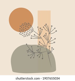Abstract art, vector delicate leafy watercolor wallpaper. SSTKabstract