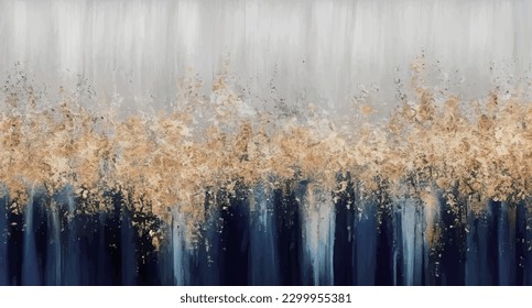 Abstract art vector illustration. Golden texture. Hand drawn vector illustration. Oil on canvas. Brushstrokes of paint. modern Art. Prints, wallpapers, posters, cards, murals, rugs, hangings, prints